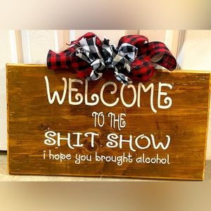 Wooden door hanger 😂